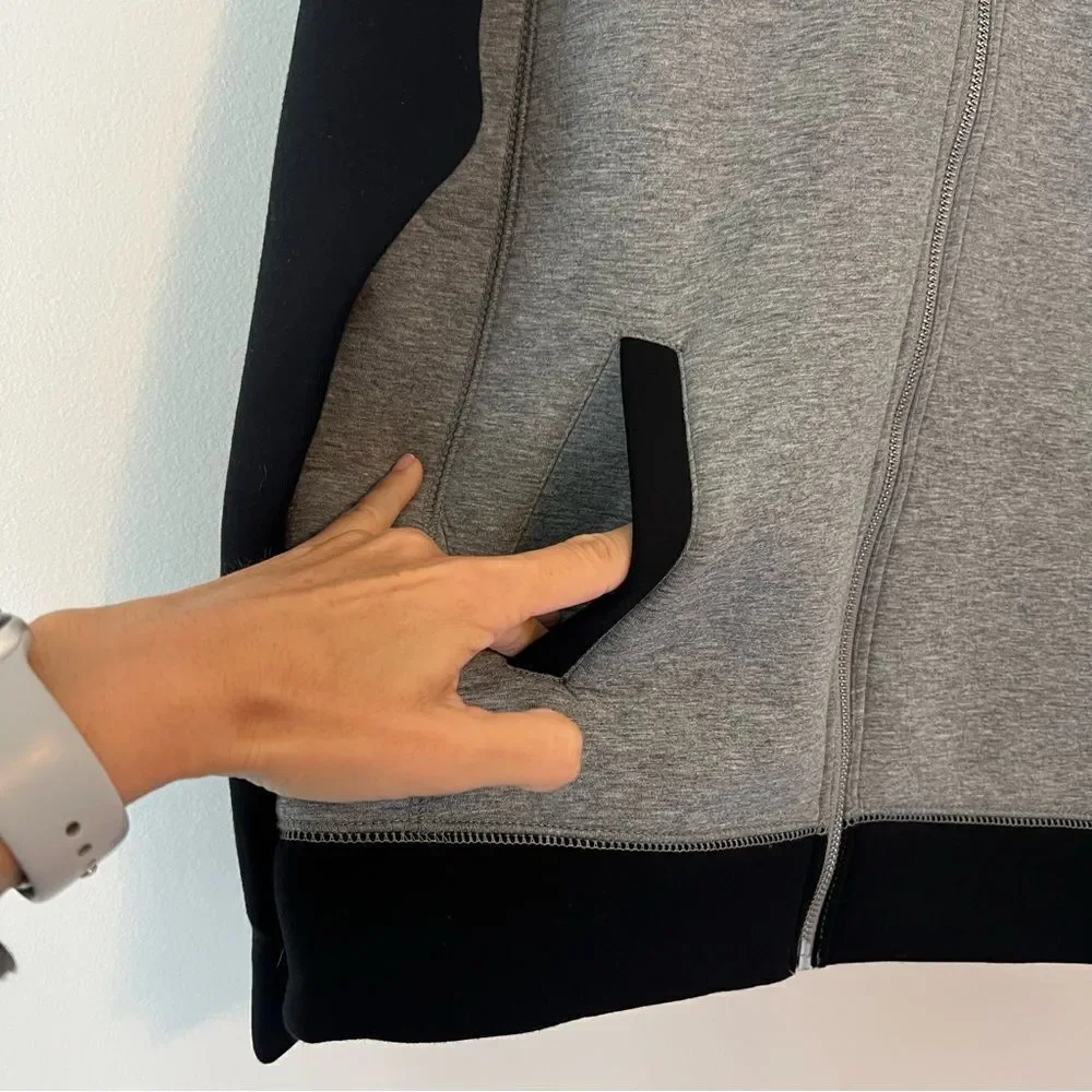 J. Crew Surf Varsity Neoprene Jacket Black Gray Size 6 Full Zip Sport